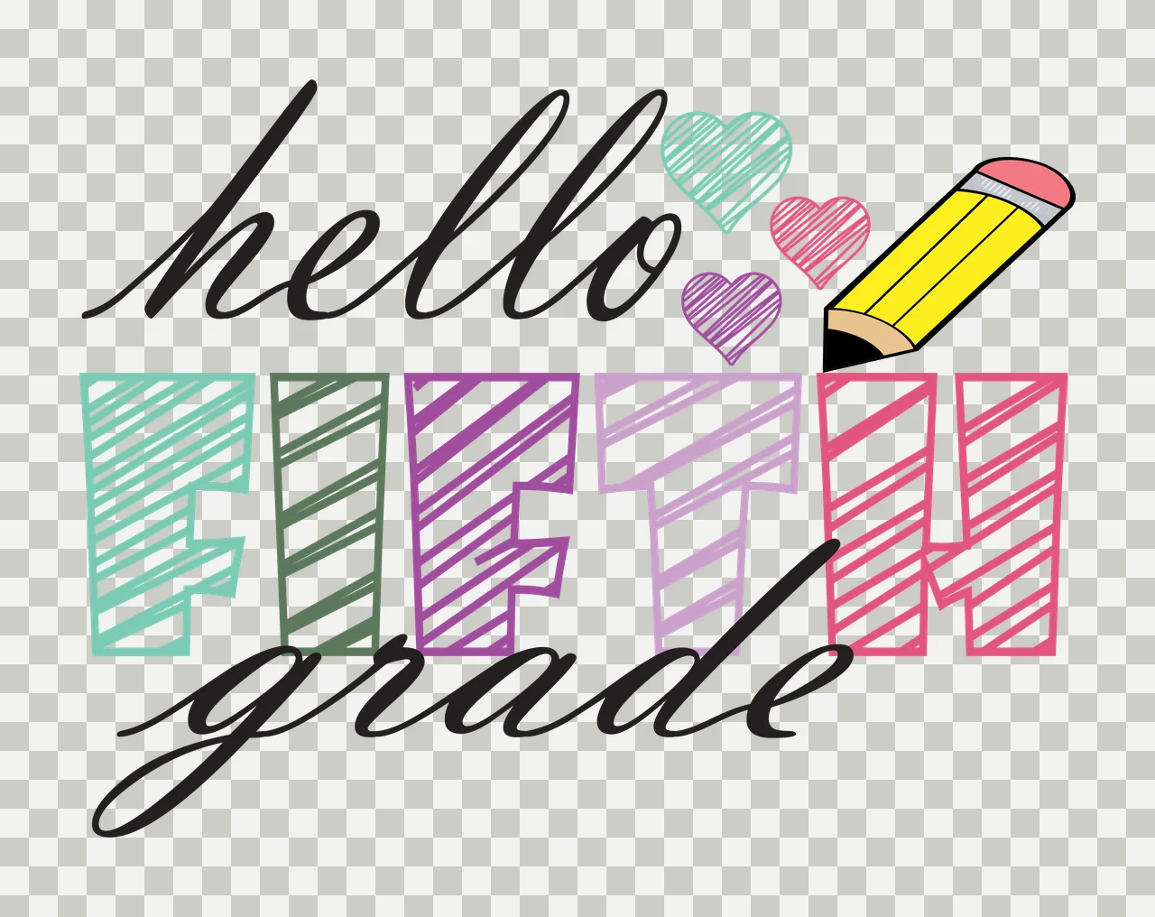 School Grade Hello White Hello Fifth Grade Text announcing transparency and detail preview thumbnail
