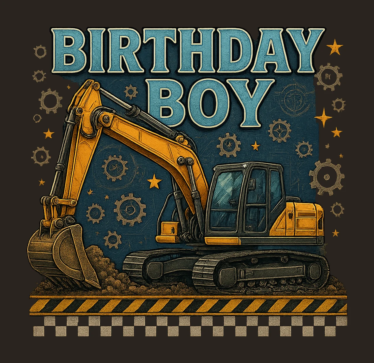 Birthday Boy Love Excavator Toddler Shirt Design Kid Gift contrast preview thumbnail