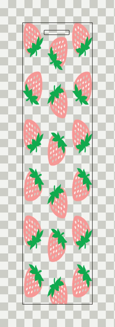 Black Strawberry Pattern Vertical Layout seeds silhouette white transparency and detail preview thumbnail