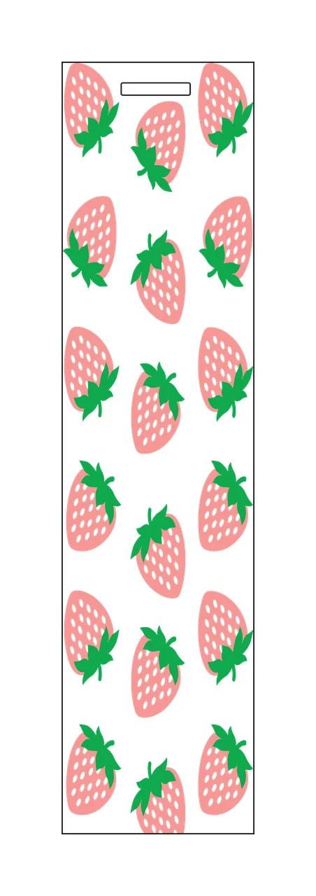 Black Strawberry Pattern Vertical Layout seeds silhouette white