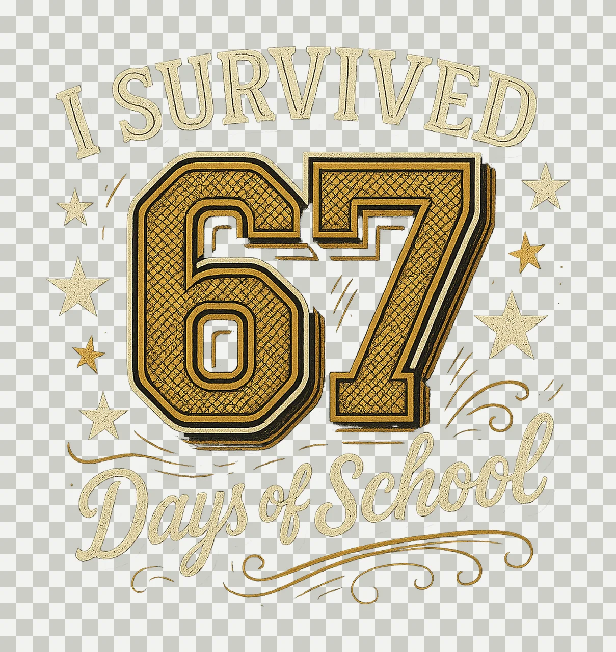 Funny 67 Days of School Survived Shirt Design Trending transparency and detail preview thumbnail