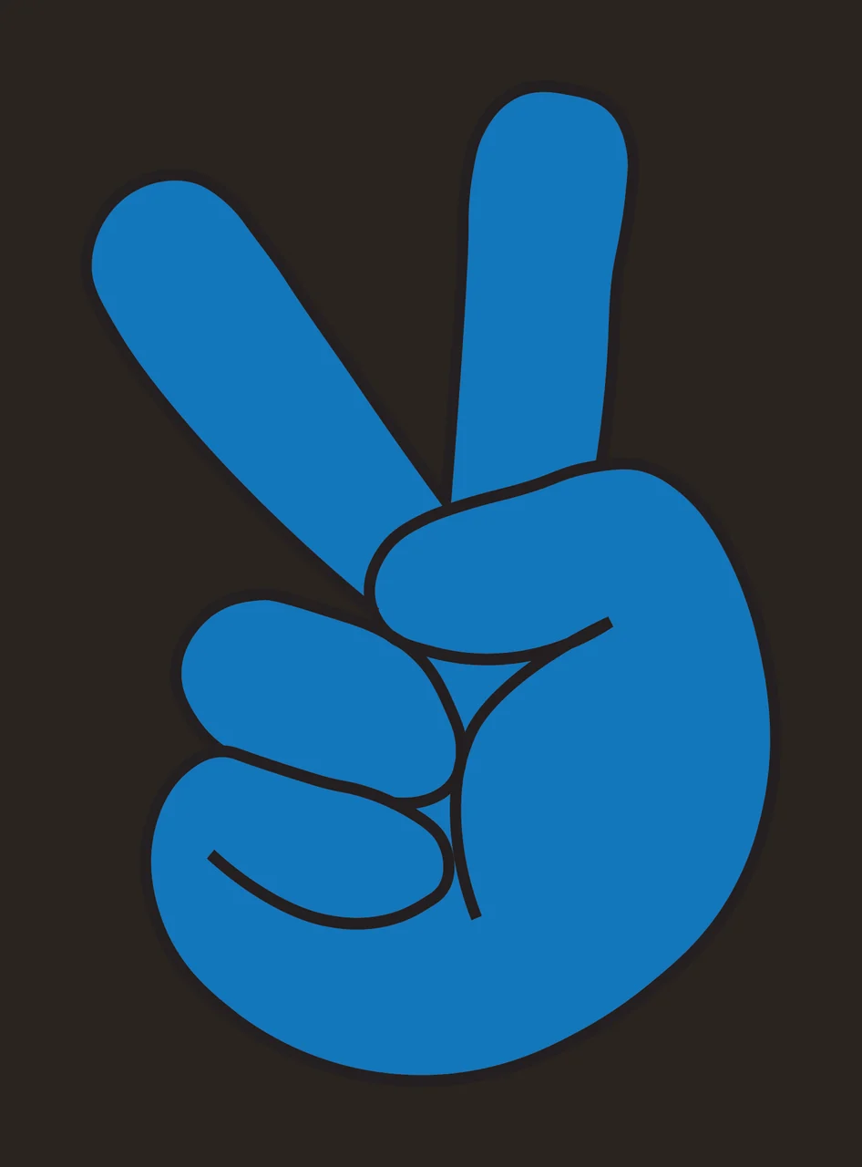 Hand Silhouette Performing Peace Sign signaling fingers black contrast preview thumbnail