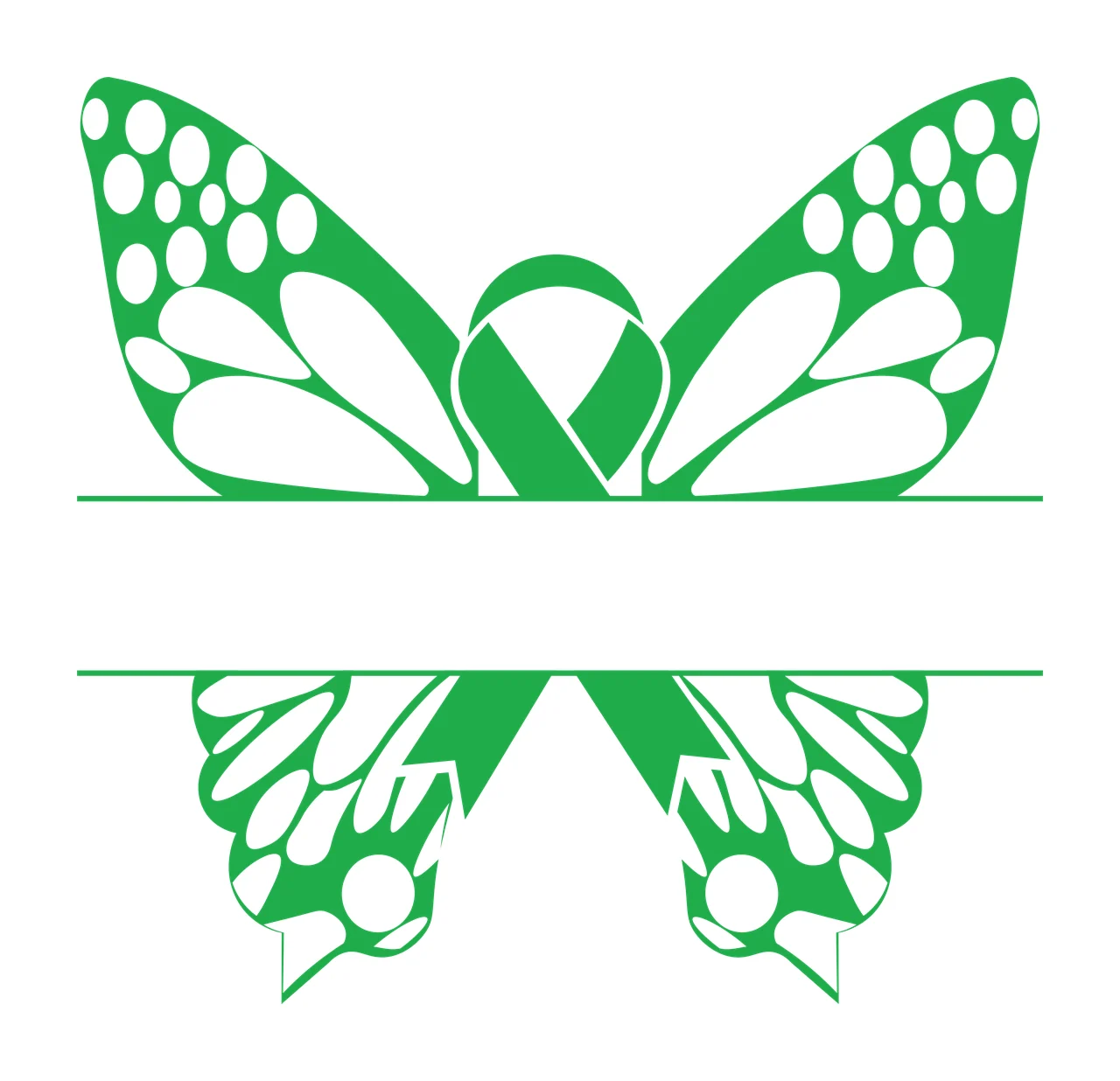 Awareness Ribbon And Butterfly Wing Silhouette stationary wings