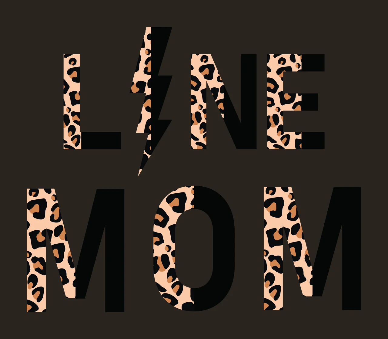 Mom Leopard Lite Mom Text With Lightning Bolt Displaying message contrast preview thumbnail