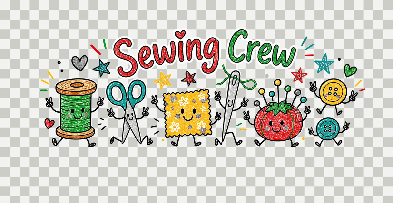 Sewing Doodle Crew sublimation instant shirt Variation C transparency and detail preview thumbnail