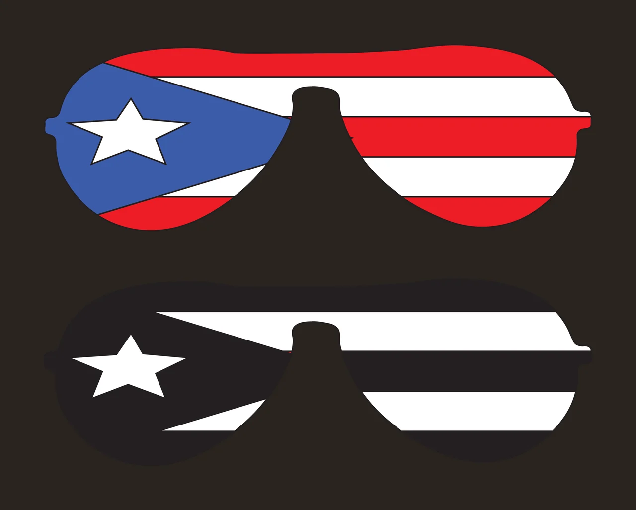 Star And Stripes Pattern Glasses Silhouette minimalist black contrast preview thumbnail