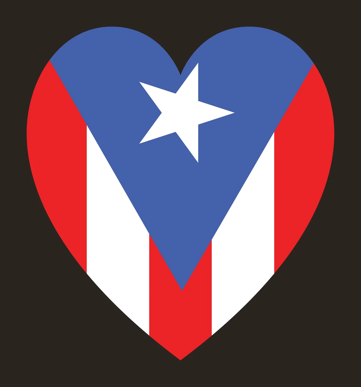 Heart symbol Illustration with white star, blue chevron, red stripes and geometric shapes contrast preview thumbnail