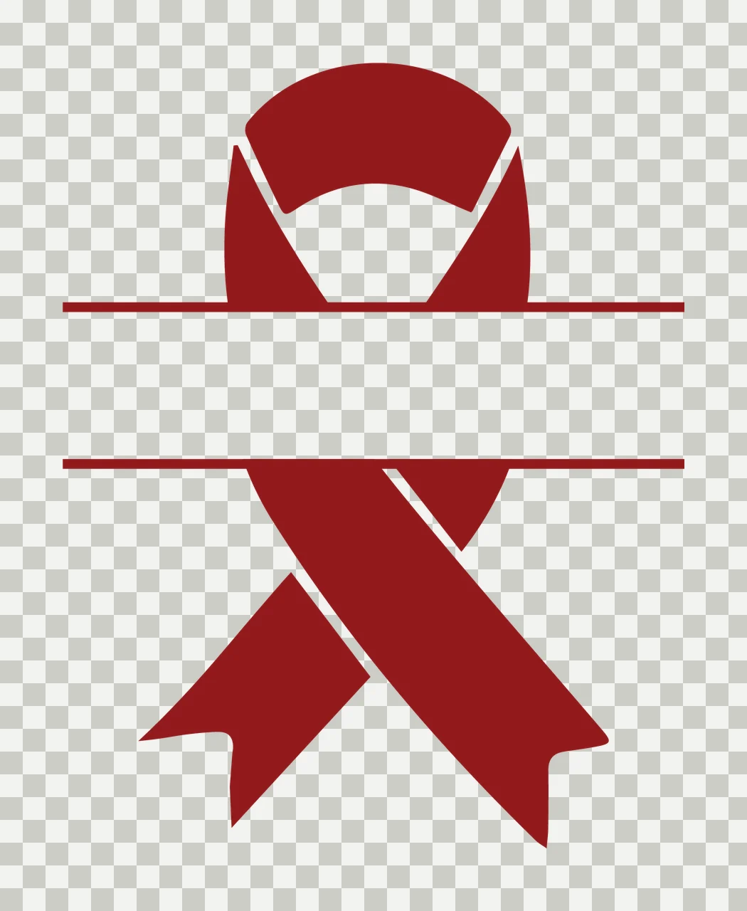 Ribbon Awareness Bisected With Banner And Frame transparency and detail preview thumbnail