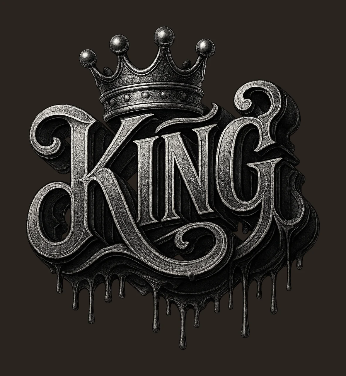 King Crown Drip Gold Dripping Royalty Design Hip Hop contrast preview thumbnail