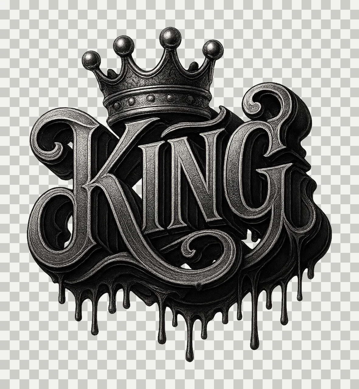 King Crown Drip Gold Dripping Royalty Design Hip Hop transparency and detail preview thumbnail