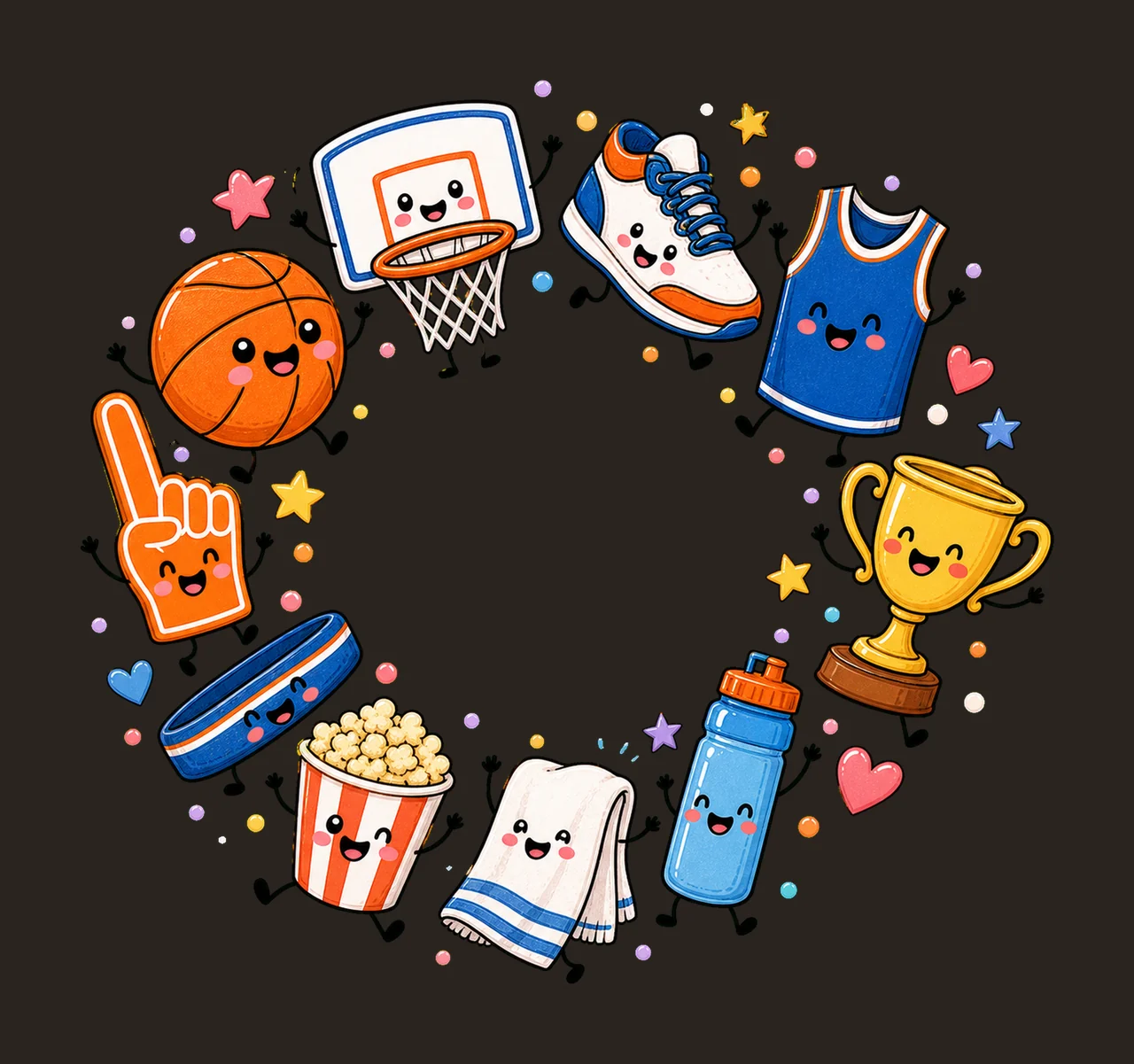Basketball Cute Basketball Sports Sublimation Variation C contrast preview thumbnail