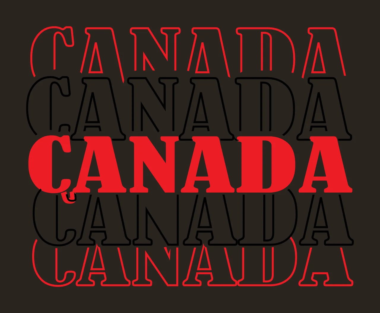 Canada Typography Design With Repetition stacking letters graphic contrast preview thumbnail