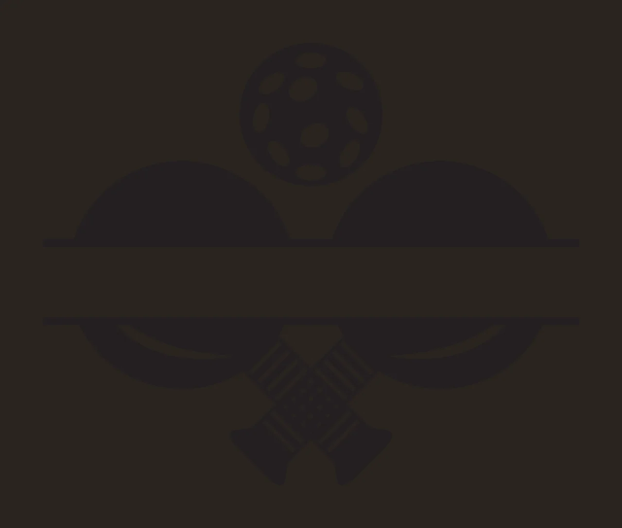 Pickleball Paddles And Ball Monogram Frame crossed silhouette contrast preview thumbnail
