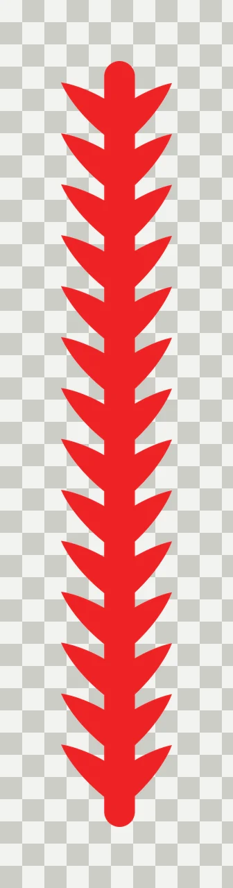 Long Vertical Stem Featuring Symmetrical Spiky Triangular Leaves transparency and detail preview thumbnail