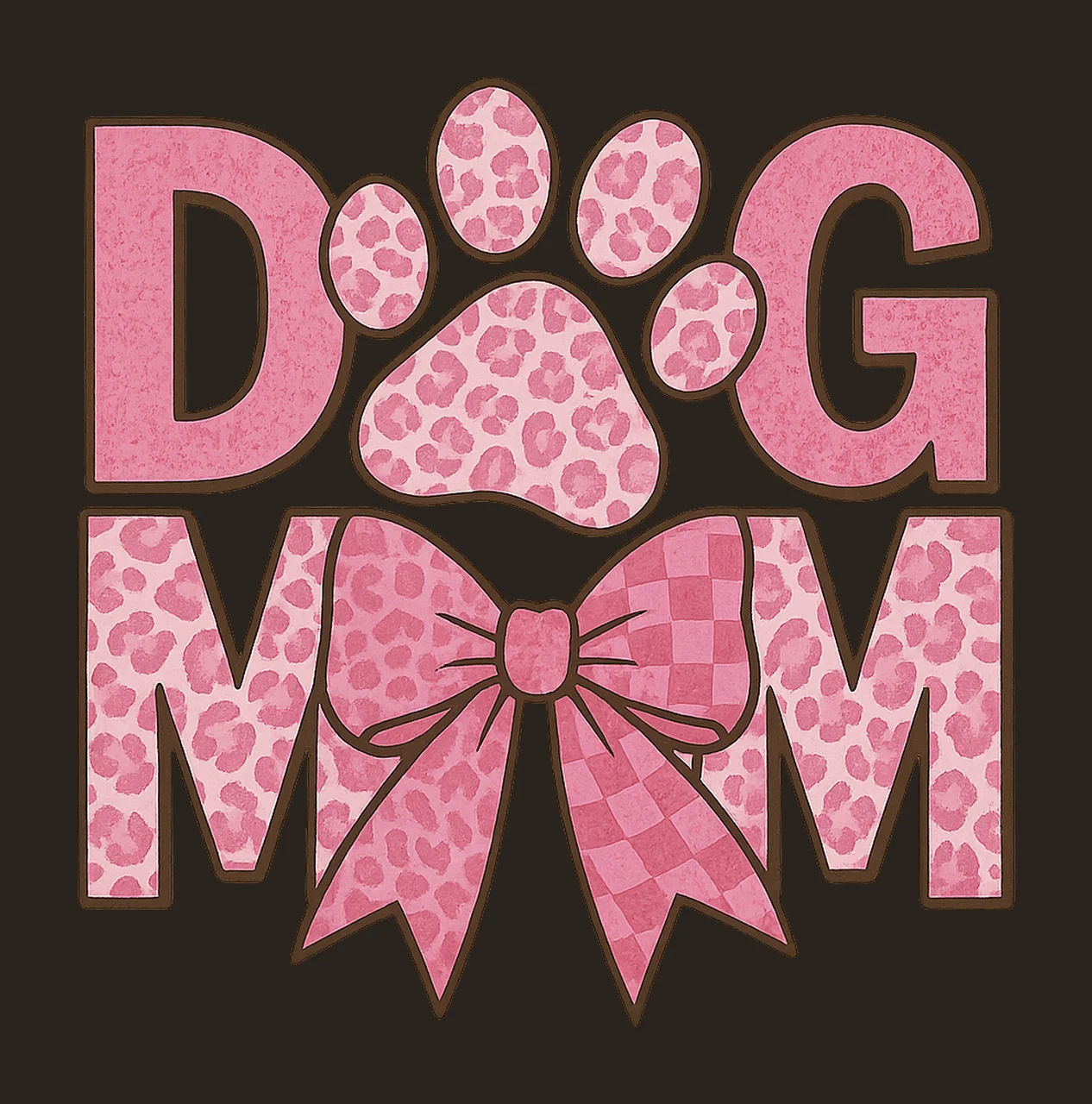 Mama Dog Mom Sublimation Design Pink Paw Print Artwork Cute contrast preview thumbnail