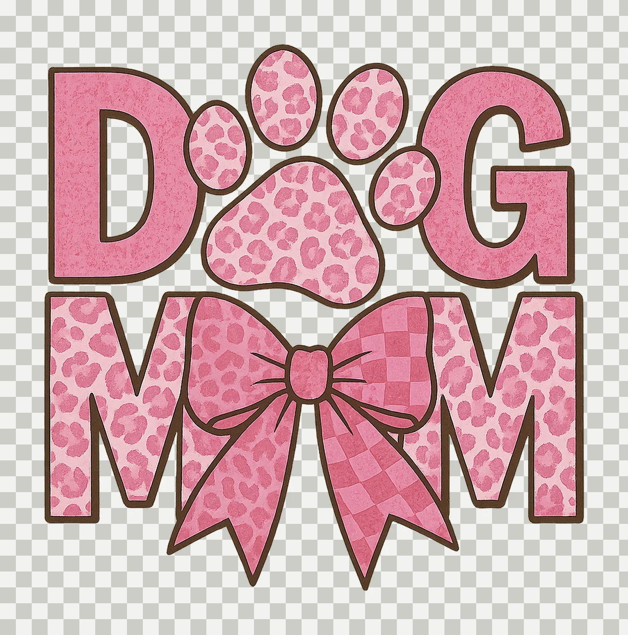 Mama Dog Mom Sublimation Design Pink Paw Print Artwork Cute transparency and detail preview thumbnail