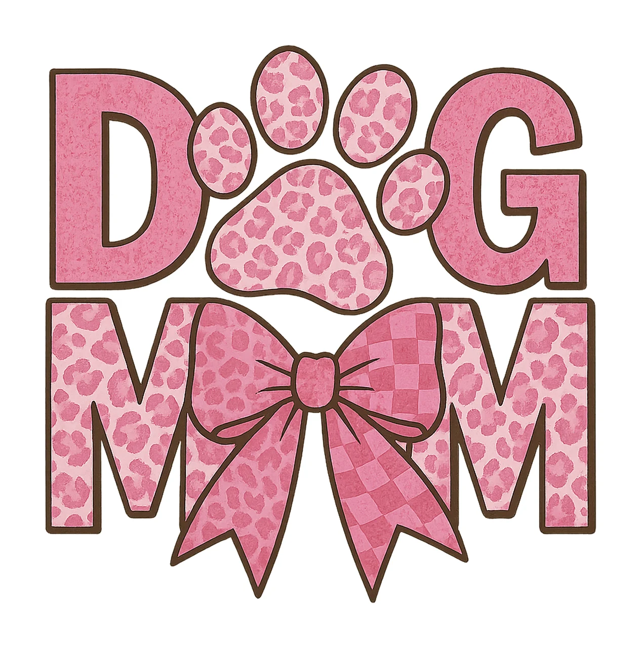 Mama Dog Mom Sublimation Design Pink Paw Print Artwork Cute
