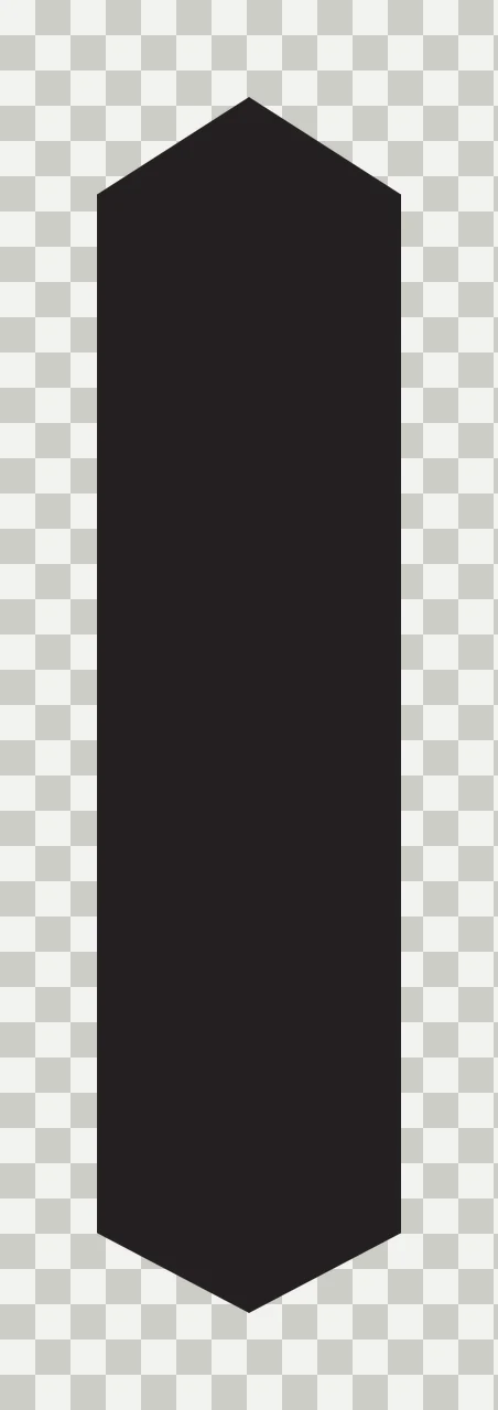 Vertical Black Hexagon Shape With Flat Sides minimalist white transparency and detail preview thumbnail