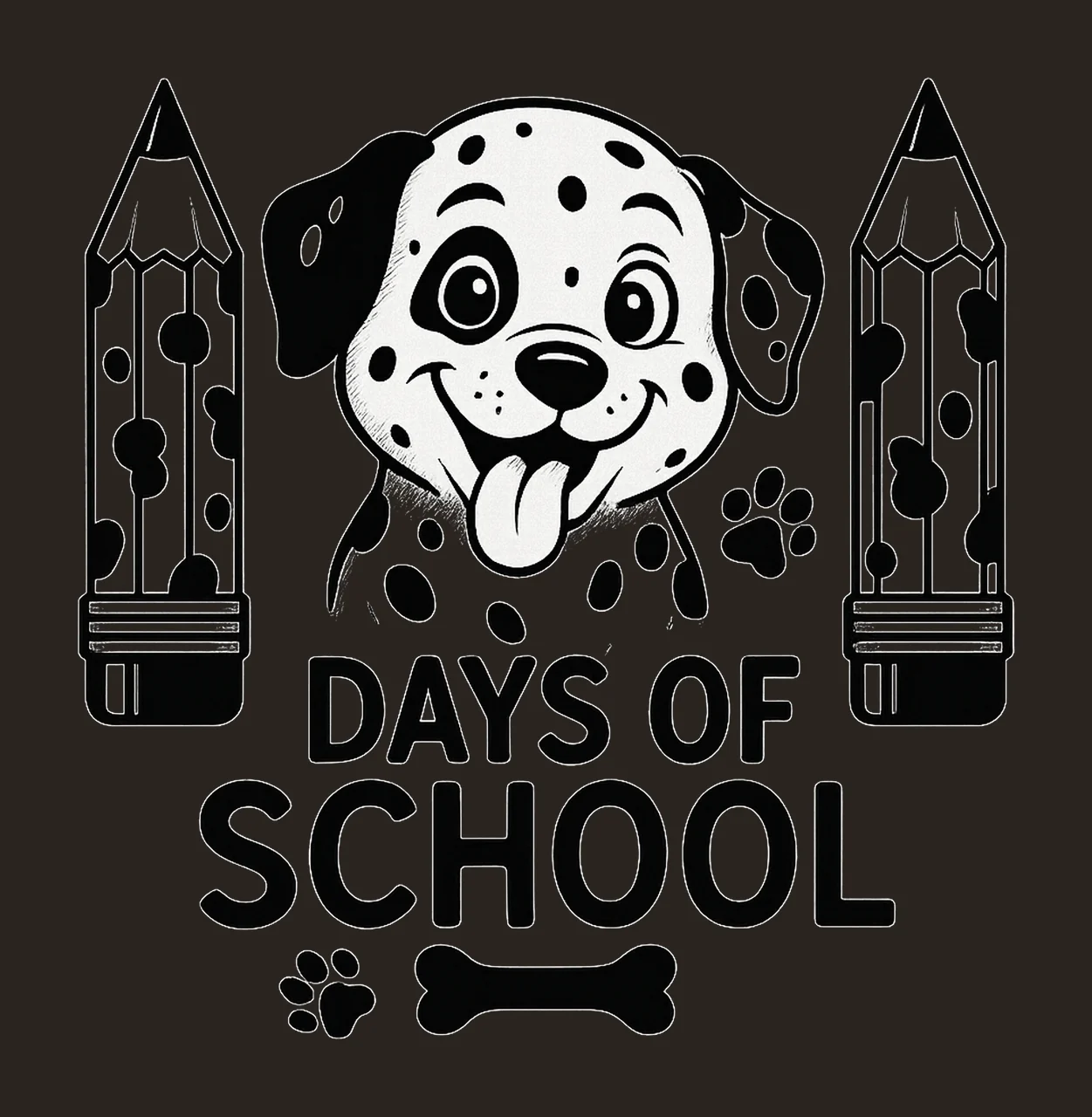 101 Days of School Dalmatian Survived 100 Days School Dog contrast preview thumbnail