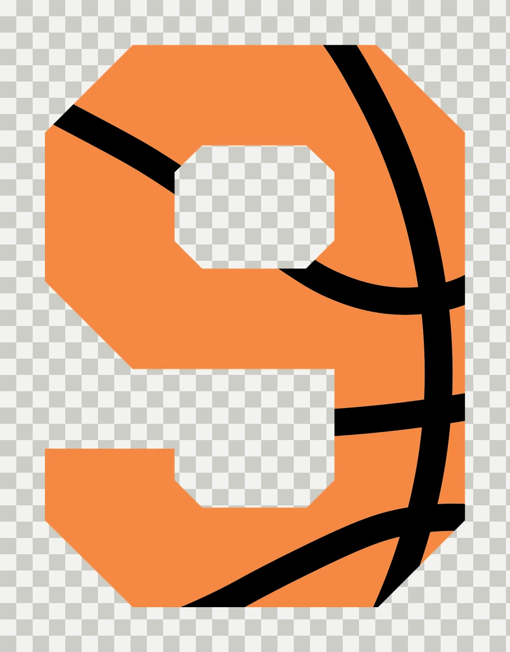 Can Glass Wrap Number Nine Orange Basketball Texture transparency and detail preview thumbnail