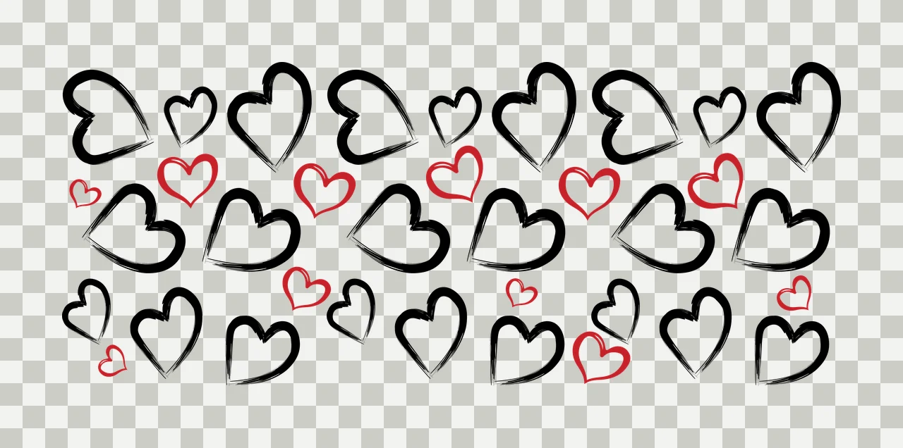 Can Glass Wrap Repeating Heart Outline Border Background outlines transparency and detail preview thumbnail