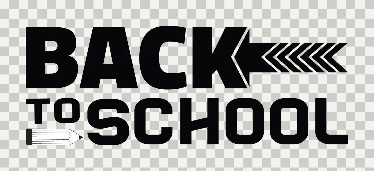Back To School Text With Arrow Pointing Right transparency and detail preview thumbnail