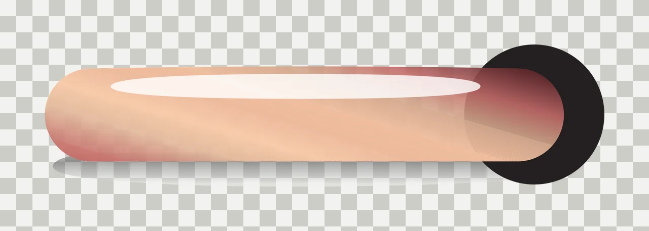 UI slider switch Illustration with horizontal glossy bar, dark circular knob, light reflection highlight and drop shadow in peach, pink and brown transparency and detail preview thumbnail
