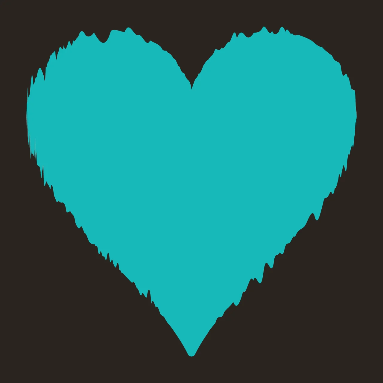 Heart Silhouette With Ragged Edges black white and shape contrast preview thumbnail