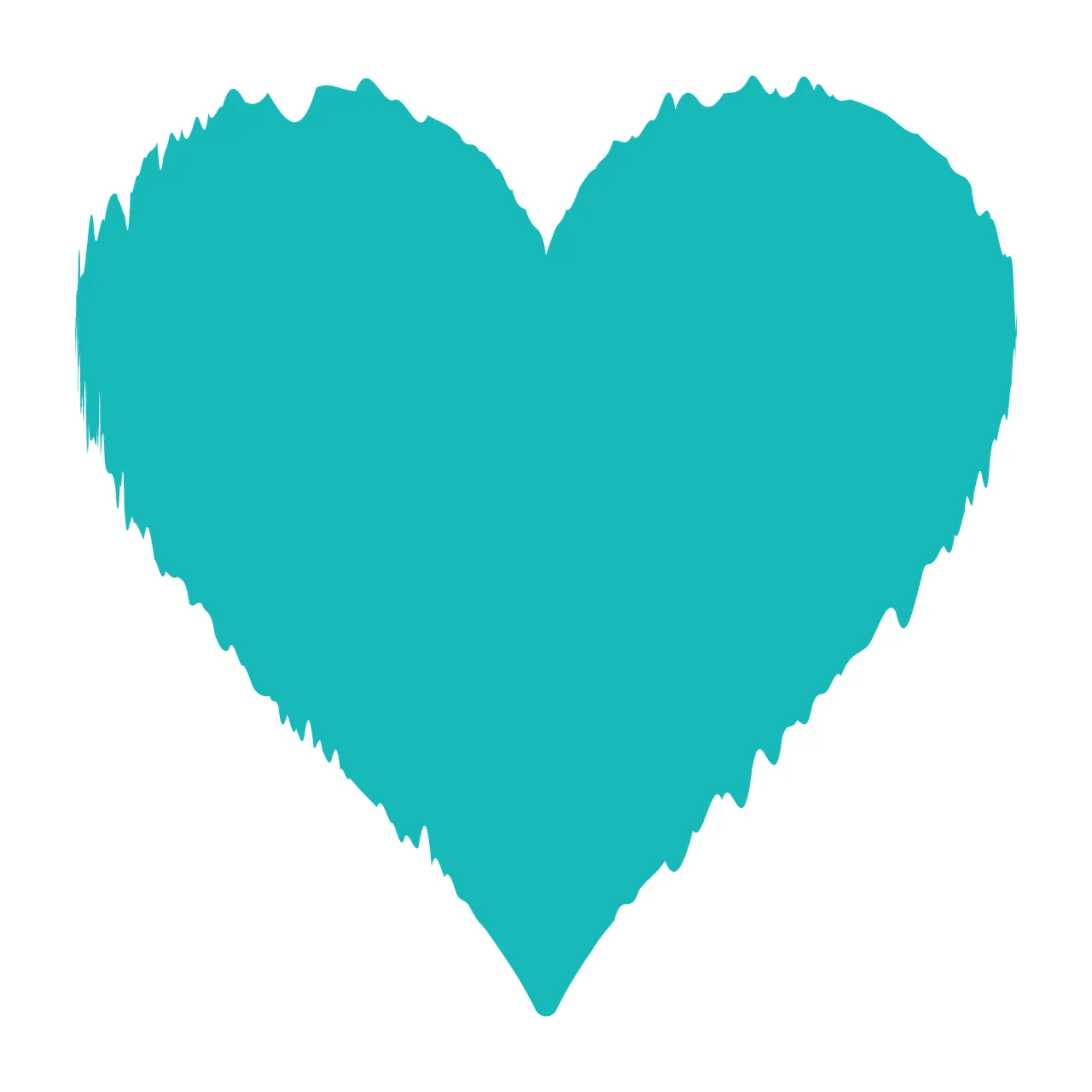 Heart Silhouette With Ragged Edges black white and shape