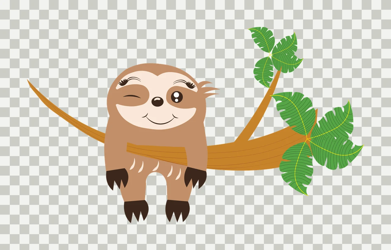 Animal Silhouette Creature Resting On Tree Branch leaves black transparency and detail preview thumbnail