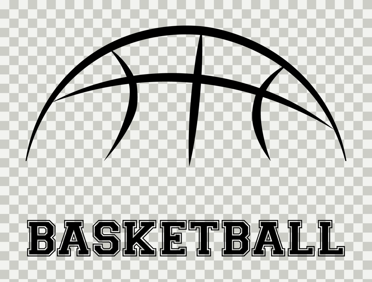 Basketball Graphic Illustration Of A And The Word ball black transparency and detail preview thumbnail