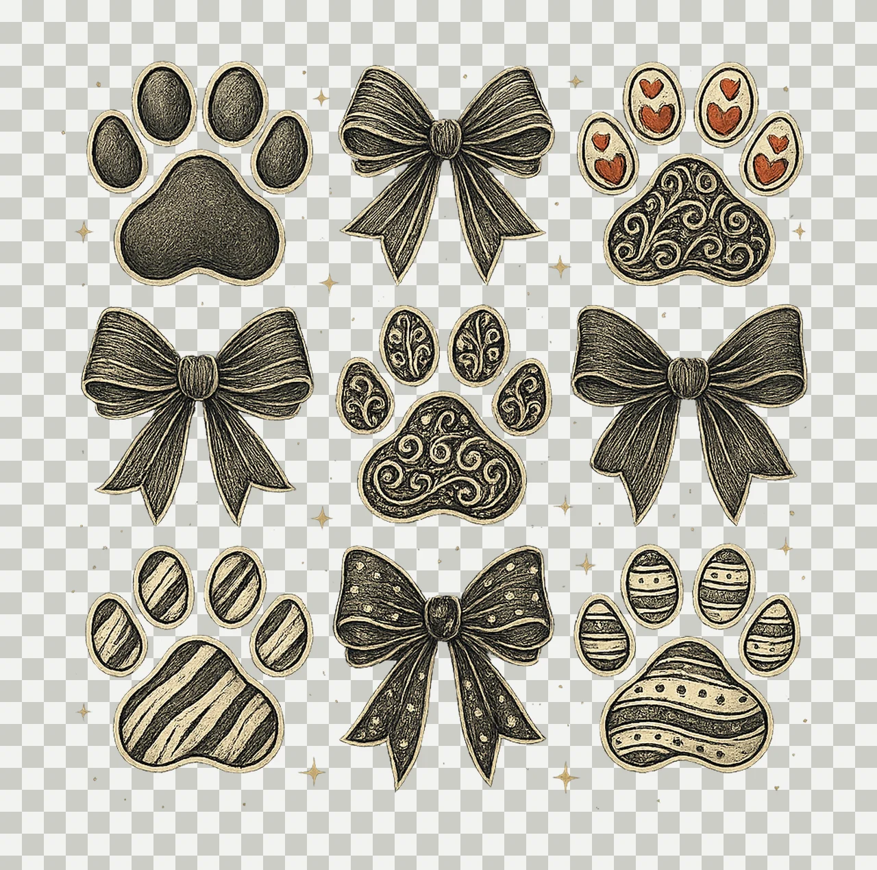 Valentine coquette dog paw Valentines day design Dog is my transparency and detail preview thumbnail