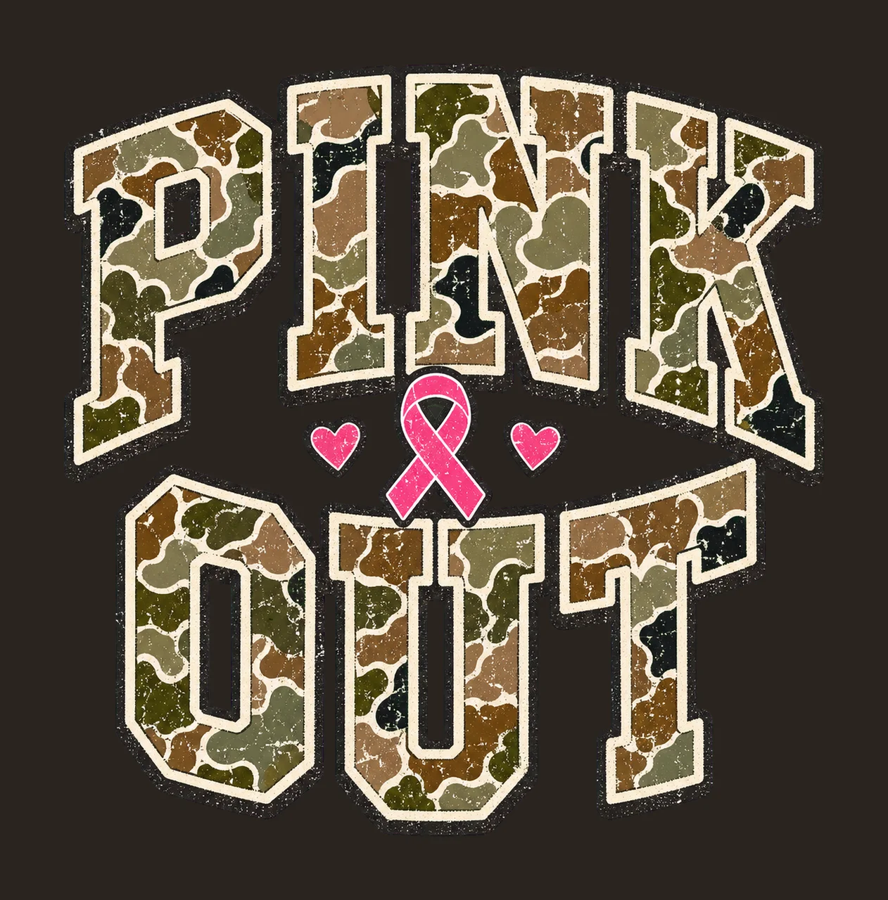 Retro Camo Pink Out Breast Cancer Awareness Variation D contrast preview thumbnail