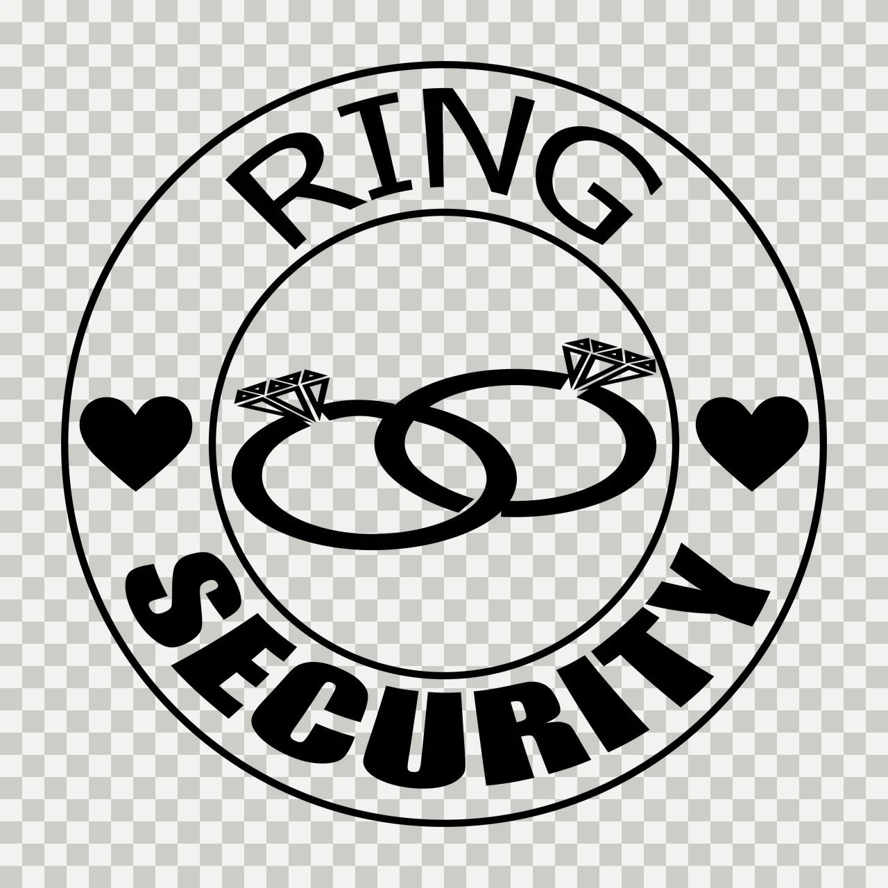 Ring Security Badge With Wedding Rings displaying text heart transparency and detail preview thumbnail