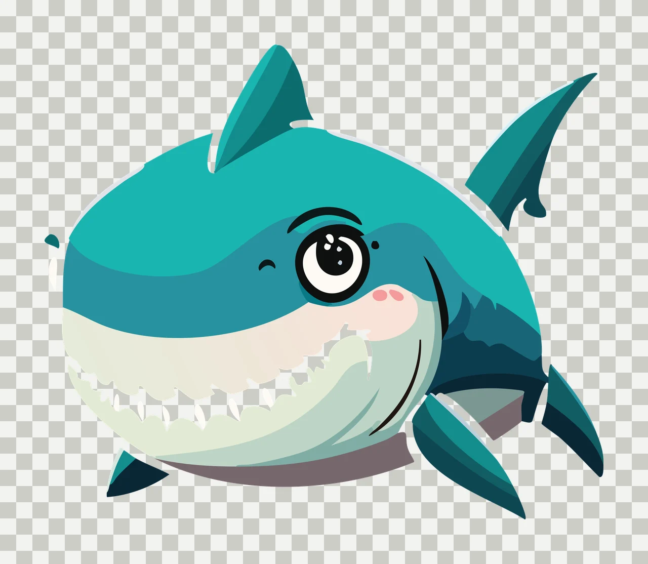 Animal Stylized Shark Head Graphic Illustration teeth black transparency and detail preview thumbnail