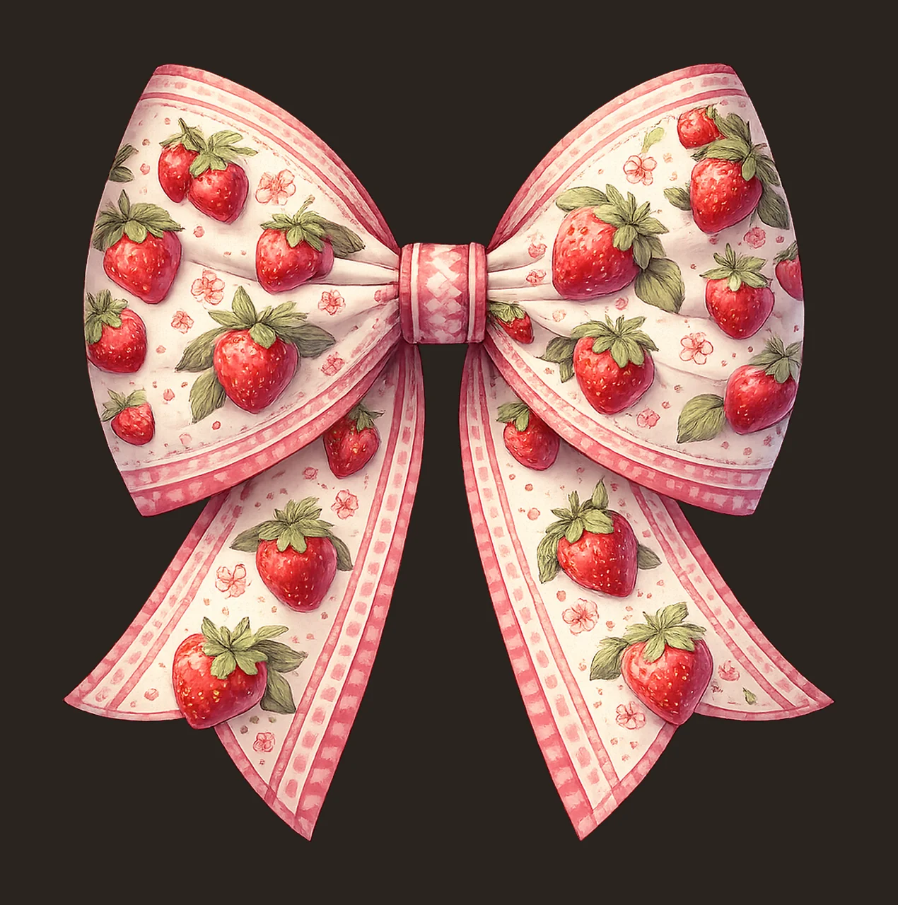 Vintage Coquette Cherry Bows Clip Art Sublimation Design contrast preview thumbnail