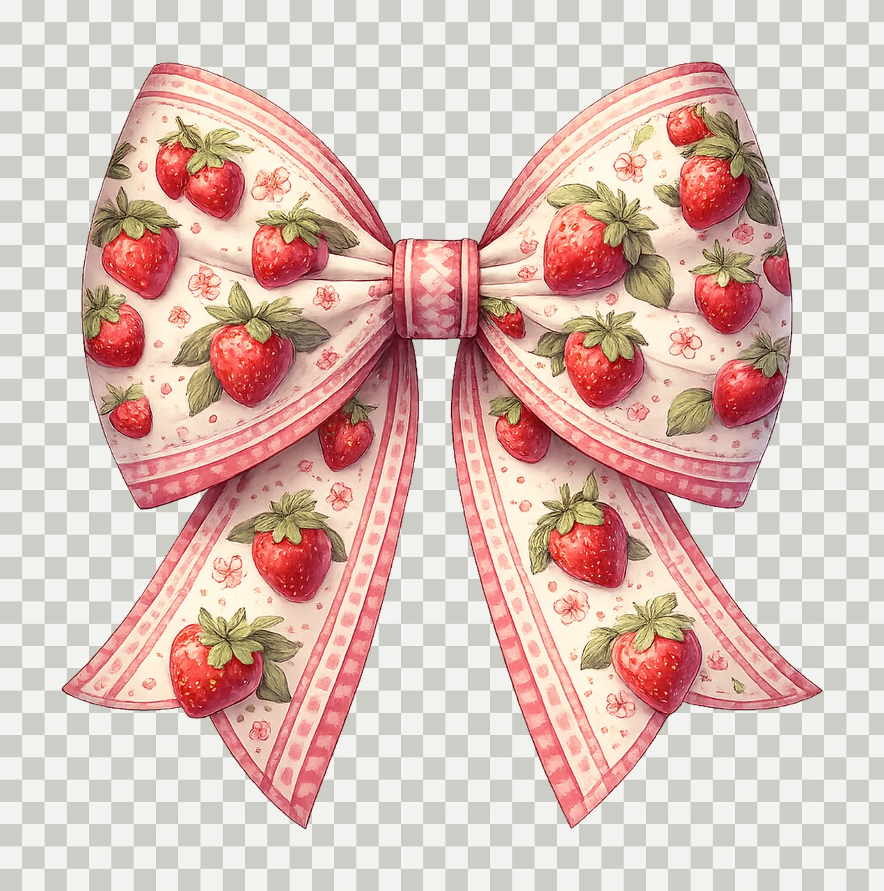 Vintage Coquette Cherry Bows Clip Art Sublimation Design transparency and detail preview thumbnail