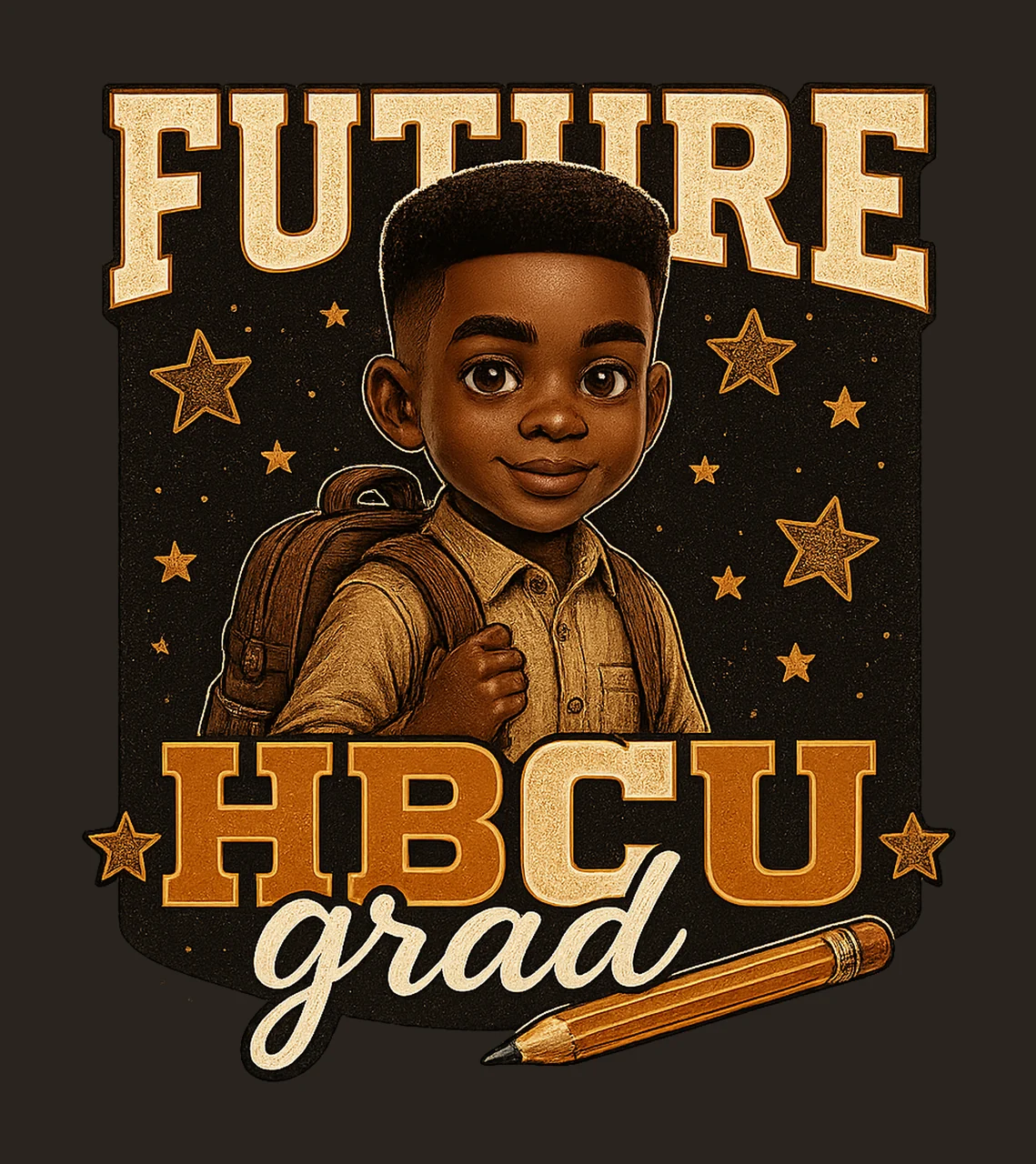 Future HBCU Grad Back to School Black Boy Artwork HBCU Pride contrast preview thumbnail