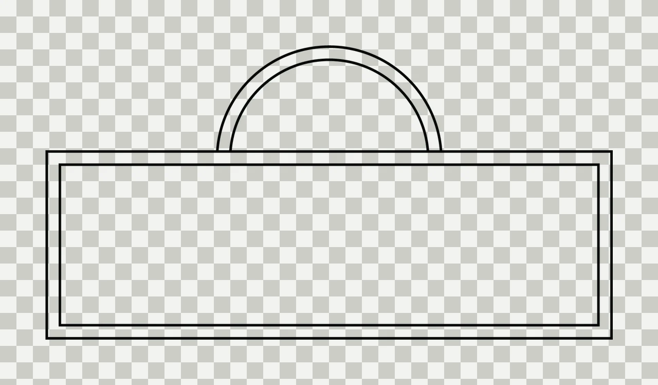 Sign Outline Rectangular Frame With Arched Handle line art transparency and detail preview thumbnail