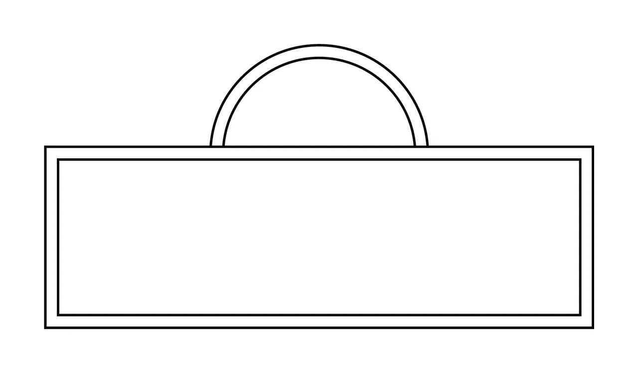 Sign Outline Rectangular Frame With Arched Handle line art