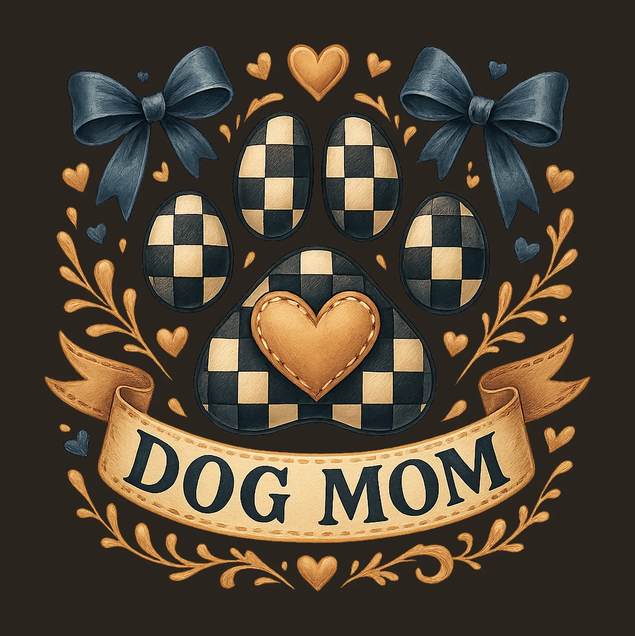 Coquette Retro Dog Mom Dog Mom Artwork Shirt Designs contrast preview thumbnail