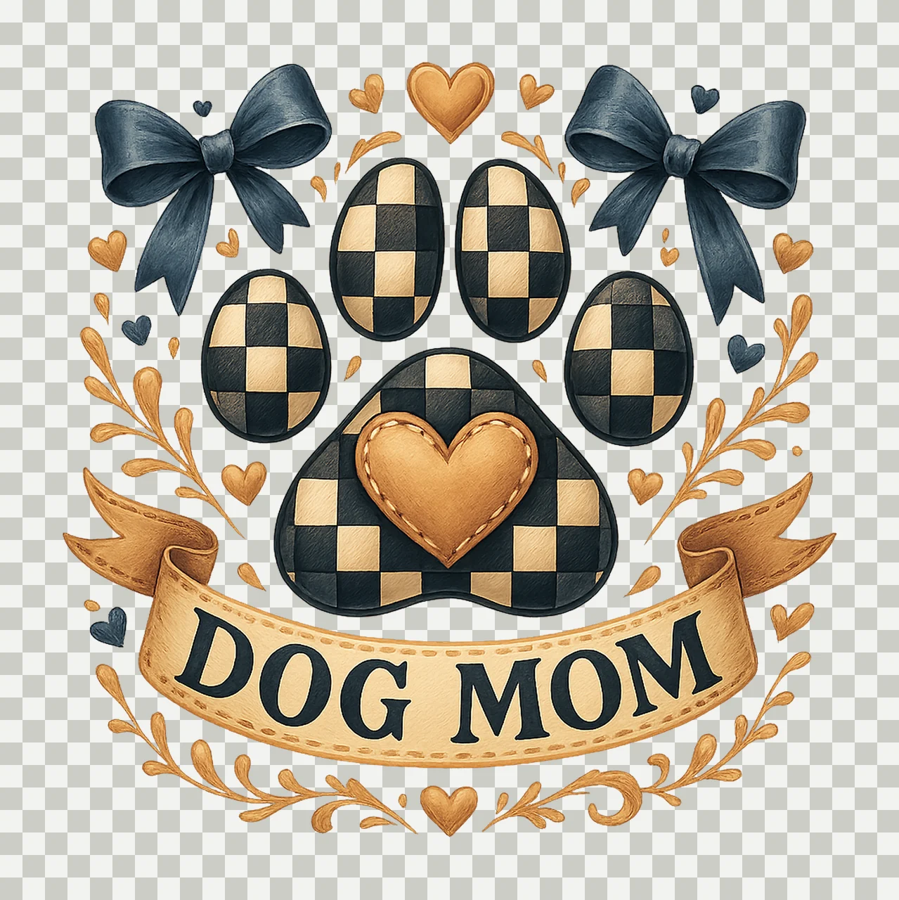 Coquette Retro Dog Mom Dog Mom Artwork Shirt Designs transparency and detail preview thumbnail