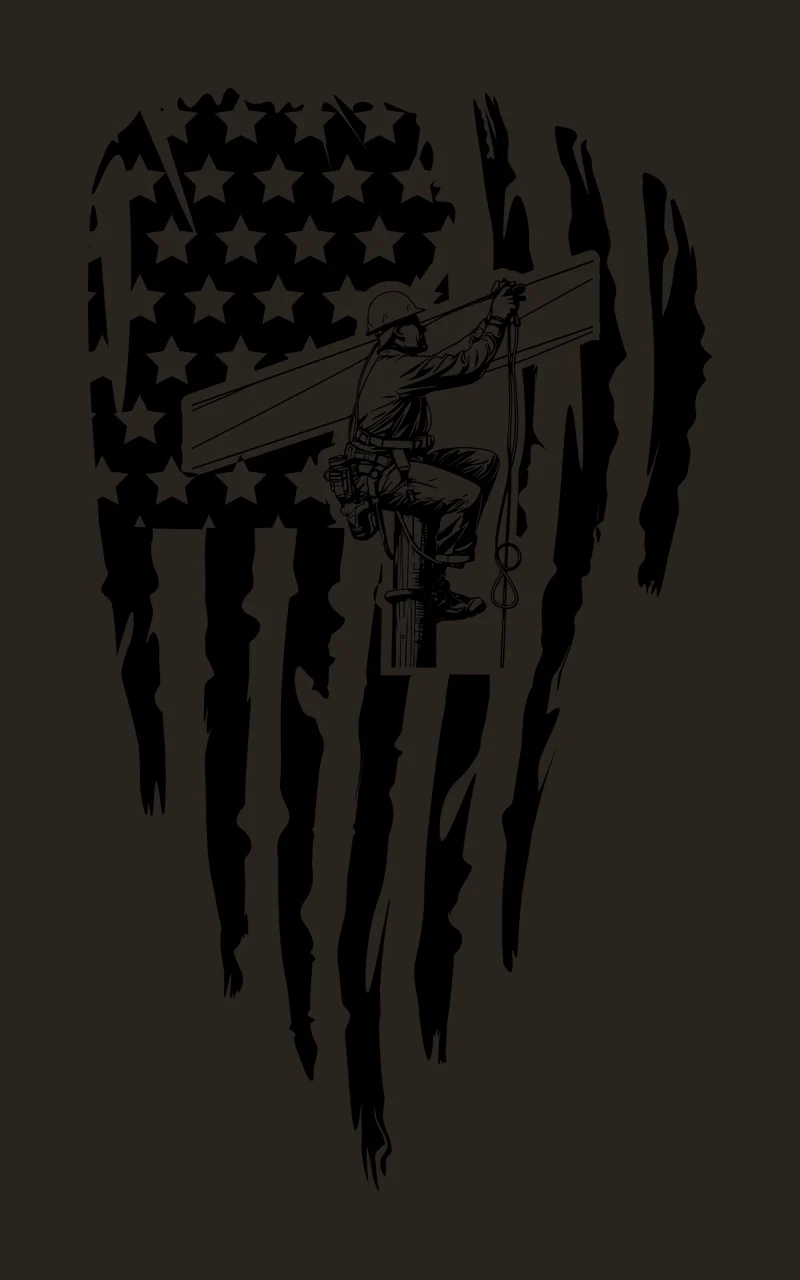 Person Climbing Pole With Flag Pattern star stripes distressed graphic contrast preview thumbnail