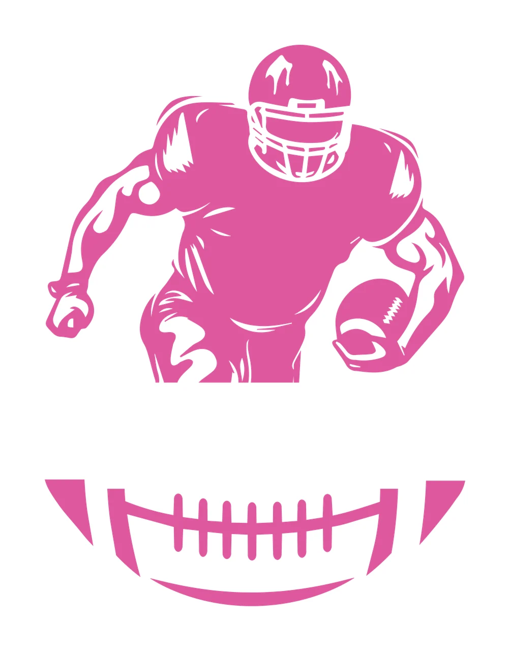 Football Player Running Towards Ball and helmet jersey stencil