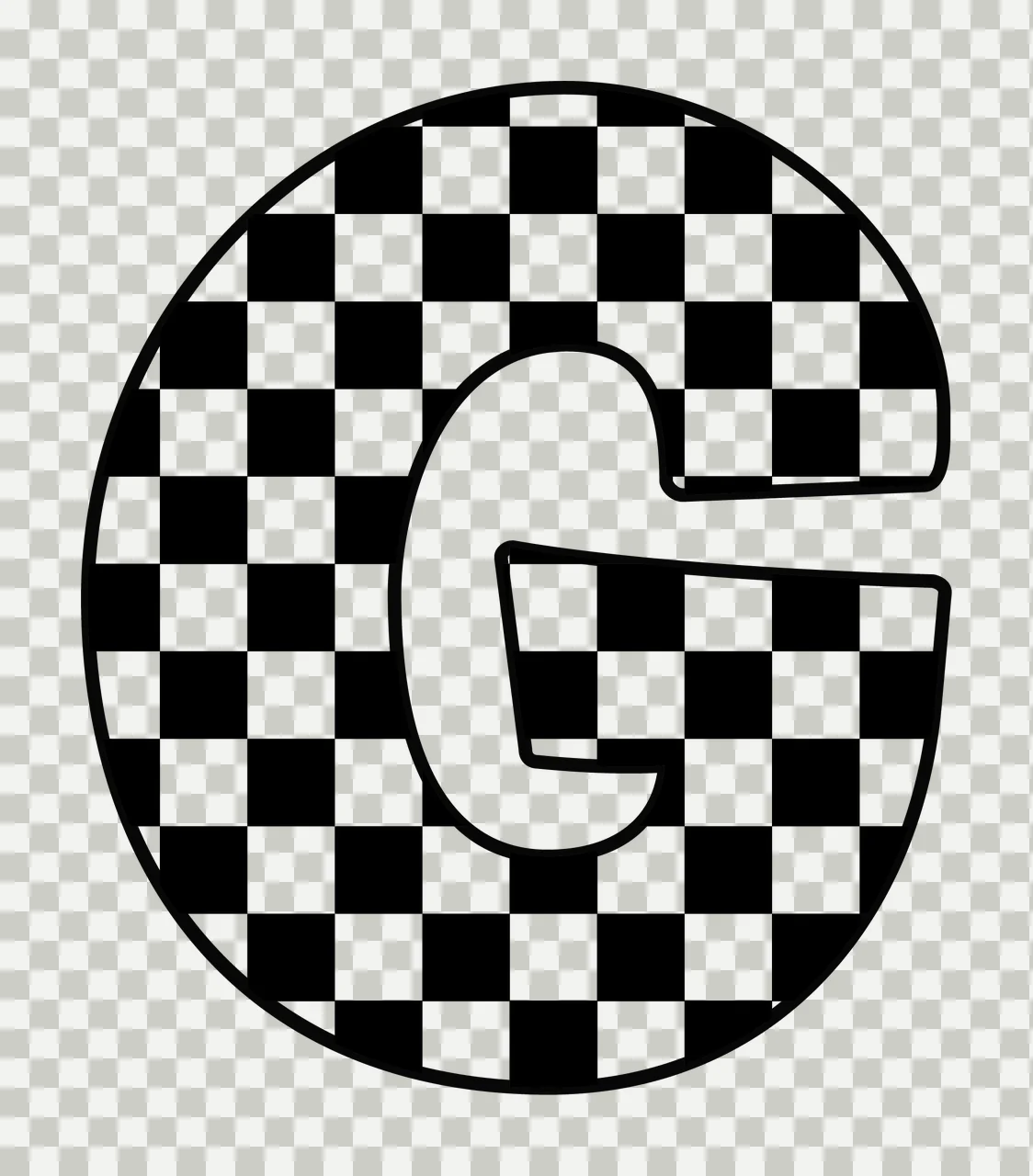 Can Glass Wrap G Checkered Letter Graphic transparency and detail preview thumbnail