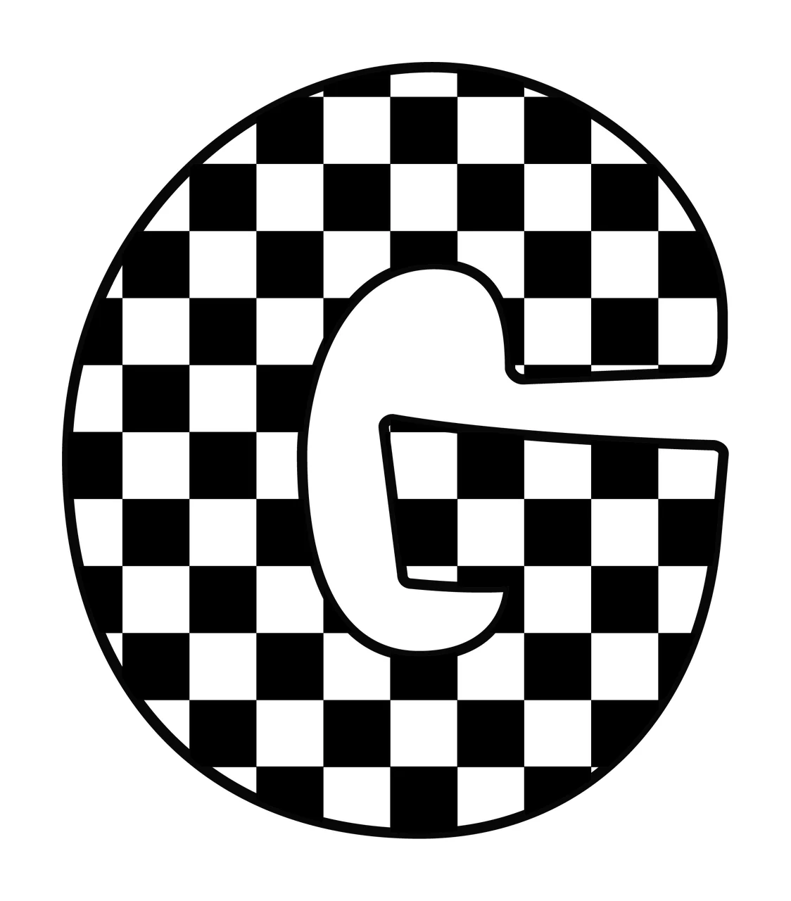 Can Glass Wrap G Checkered Letter Graphic