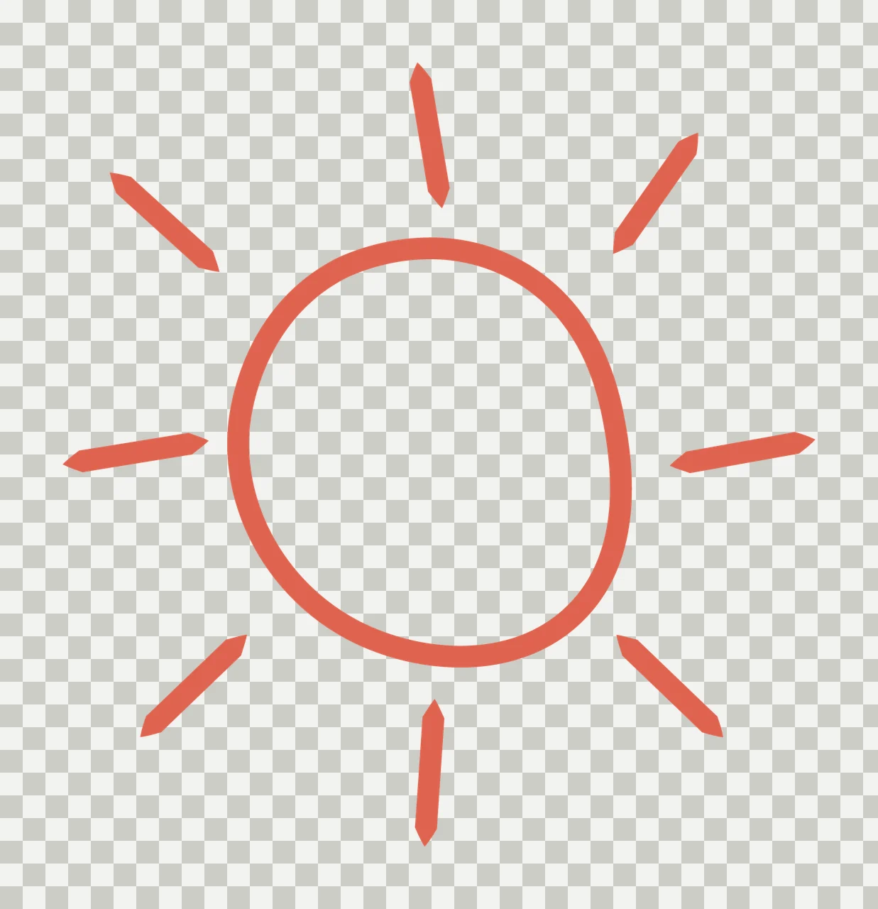 Black Outline Hand Drawn Sun Icon shining circle rays doodle transparency and detail preview thumbnail