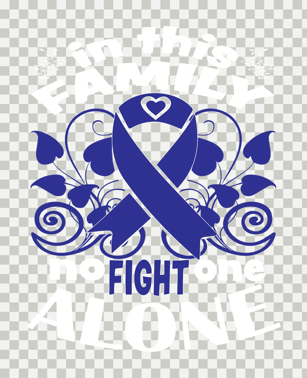 In This Family No Fight One Alone ribbon supporting heart swirls transparency and detail preview thumbnail