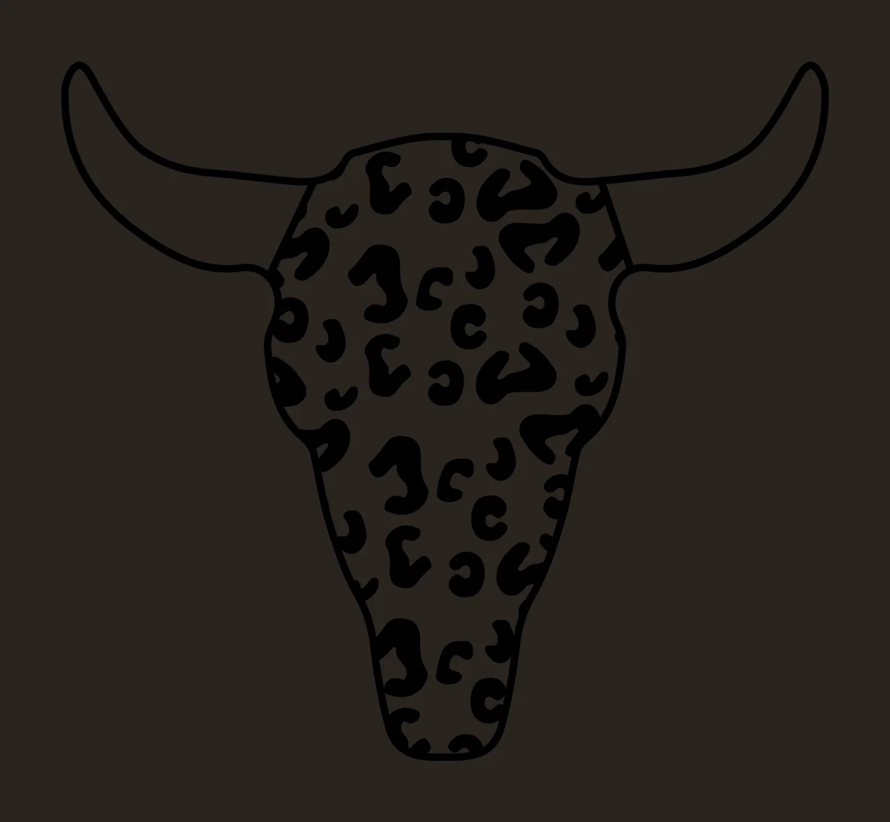 Can Glass Wrap Cow Skull With Leopard Print contrast preview thumbnail