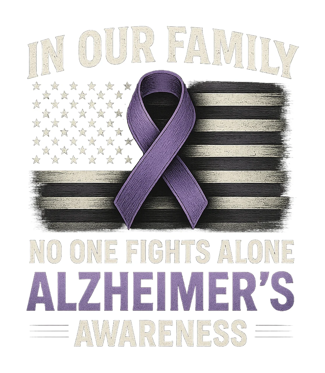 Alzheimers Awareness Shirt No One Fights Alone Family
